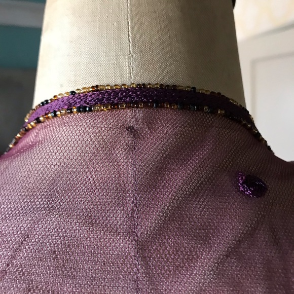 Purple mesh beaded ballerina style jacket romantic BoHo fairy - Picture 8 of 9